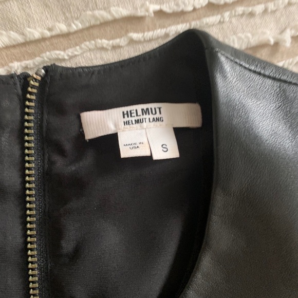 Helmut Lang black half leather long sleeve dress - Picture 3 of 5